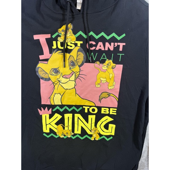 Disney Lion King Simba Hoodie Sweatshirt Mens XL I Just Can't Wait To Be King - Picture 2 of 9
